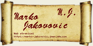 Marko Jakovović vizit kartica
